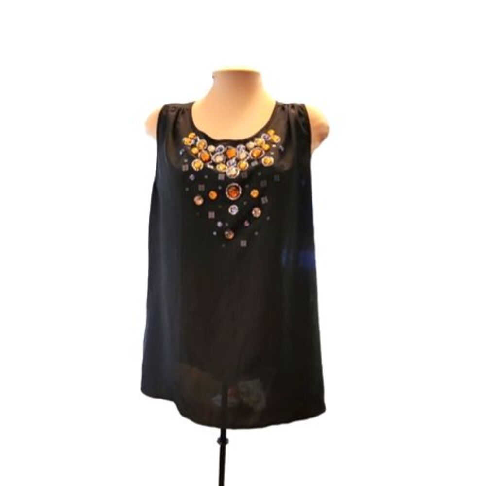 Lane Bryant NWT Jewel Embellished Black Dressy Tank Top Plus Size 16